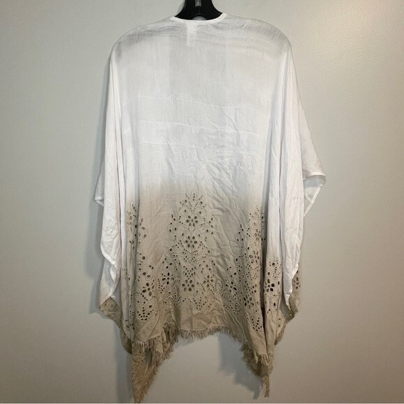 J.Jill Womens Ombré Brown White Lace Kimono One Size - Picture 2 of 5